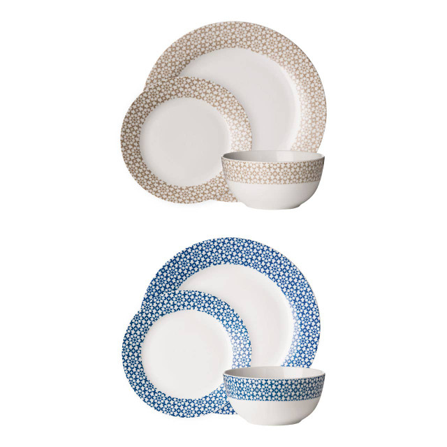 Premier Housewares Avie Casablanca 12 Piece Blue Dinner Set