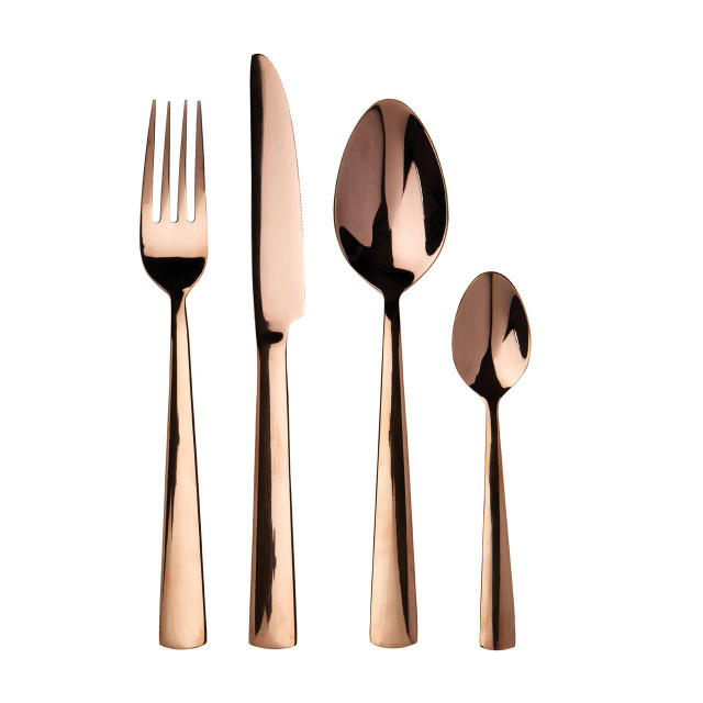 premier housewares Avie Lustra 16 Piece Rose Gold Cutlery Set