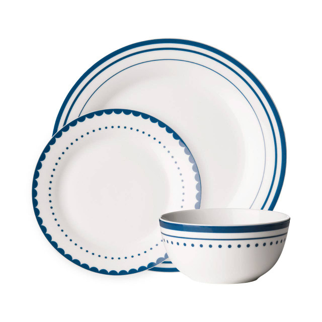 premier housewares Avie Saturn 12 Piece Blue Dinner Set MOB