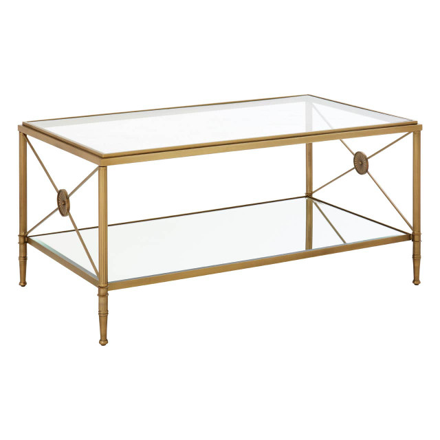 Premier Housewares Axis Coffee Table With Gold Finish Frame