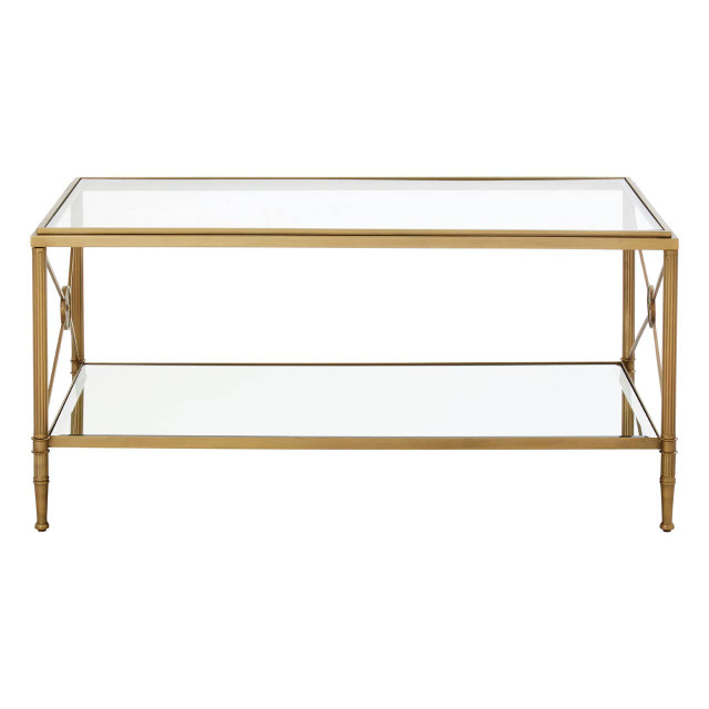 Premier Housewares Axis Coffee Table With Gold Finish Frame