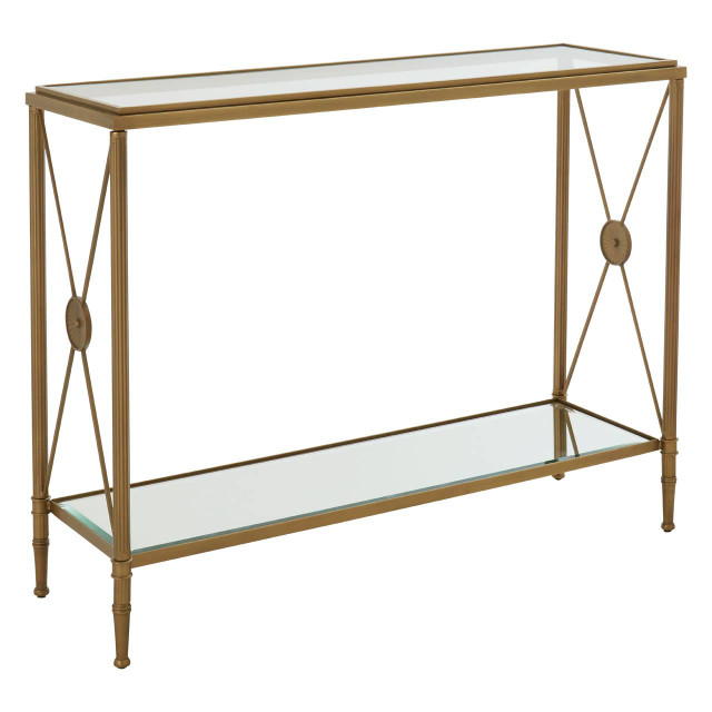 Premier Housewares Axis Console Table With Gold Finish Frame
