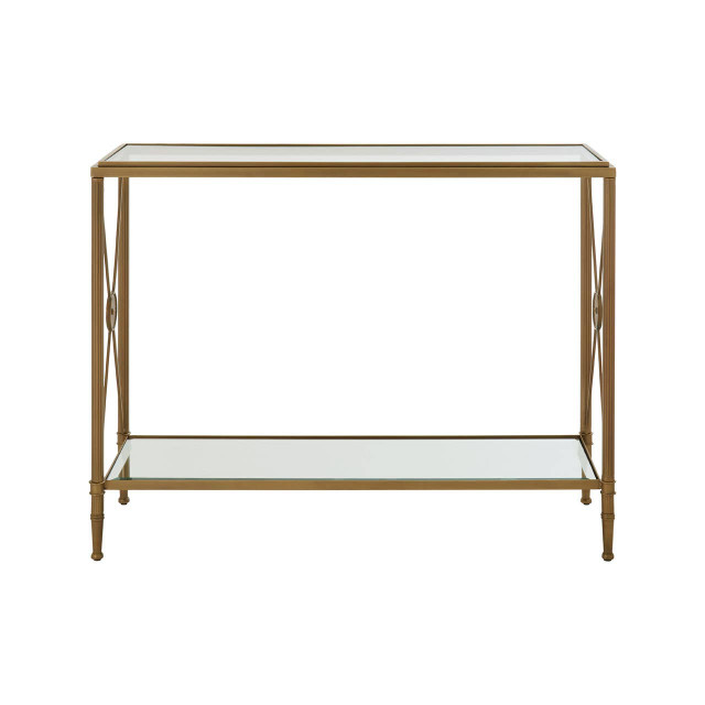 premier housewares Axis Console Table With Gold Finish Frame