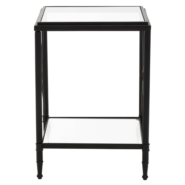 Premier Housewares Axis Square Black Finish Side Table