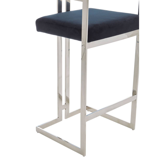 Premier Housewares Azalea Bar Stool With Silver Frame