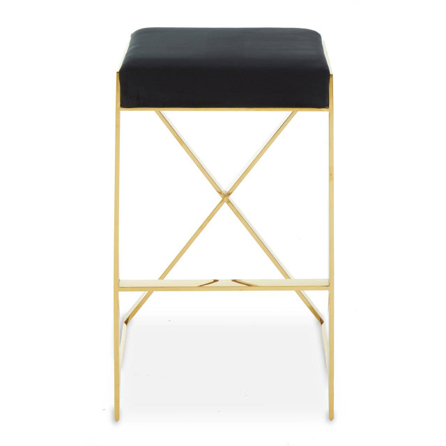 premier housewares Azalea Black And Gold Finish Bar Stool