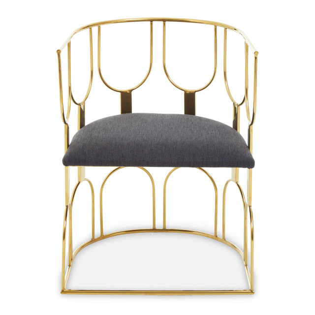 premier housewares Azalea Black Dining Chair with Gold Frame