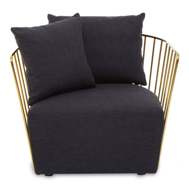 Premier Housewares Azalea Black Fabric And Metal Chair