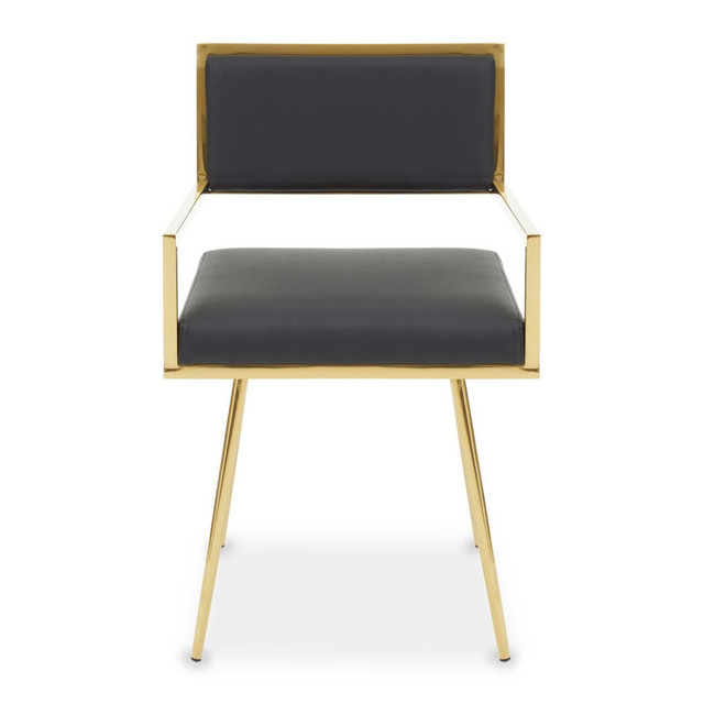 premier housewares Azalea Black Faux Leather Dining Chair