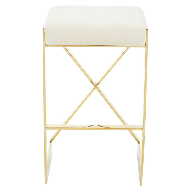 premier housewares Azalea Ivory And Gold Finish Bar Stool
