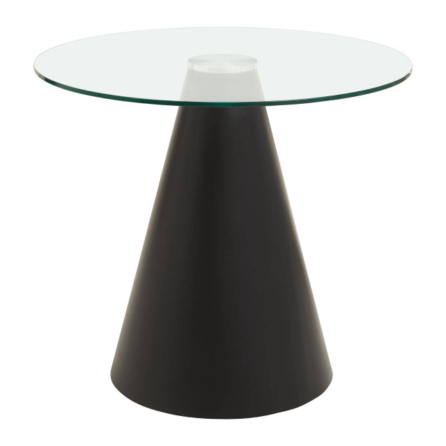 Premier Housewares Azalea Round Clear Glass Top Dining Table