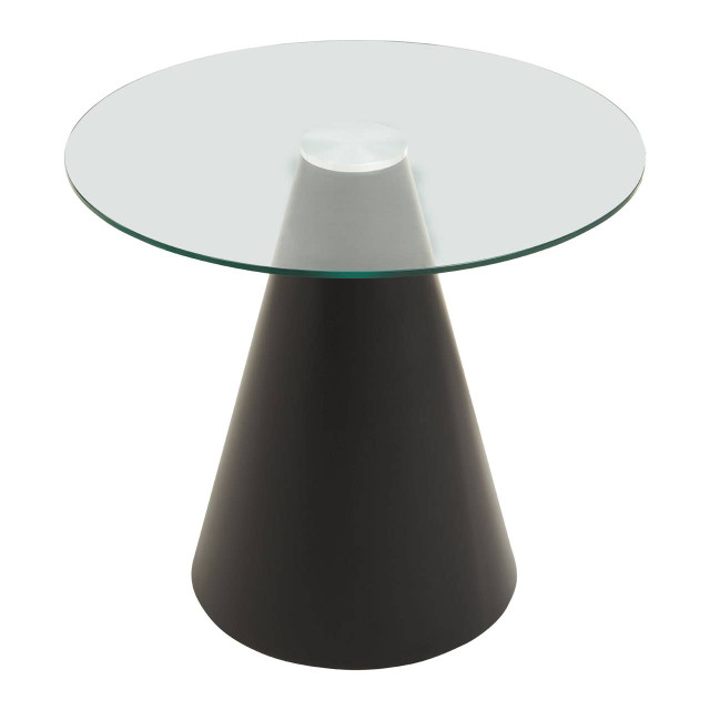 Premier Housewares Azalea Round Clear Glass Top Dining Table