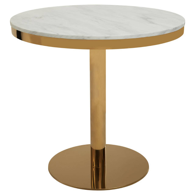 premier housewares Azalea Round Marble Dining Table With Gold Base