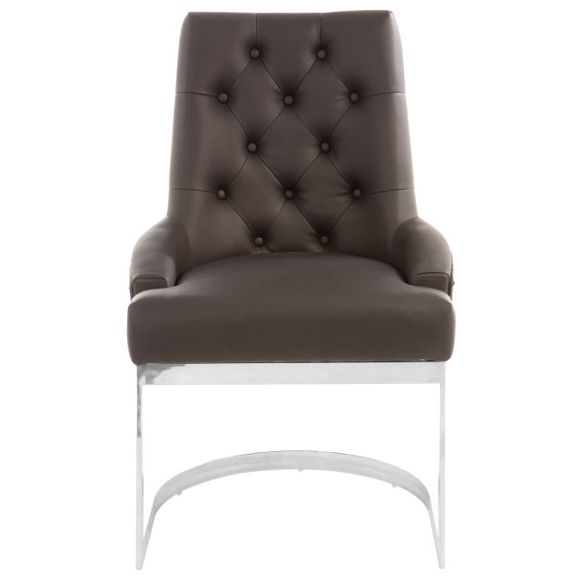 Premier Housewares Azalea Tufted Black Faux Leather Dining Chair