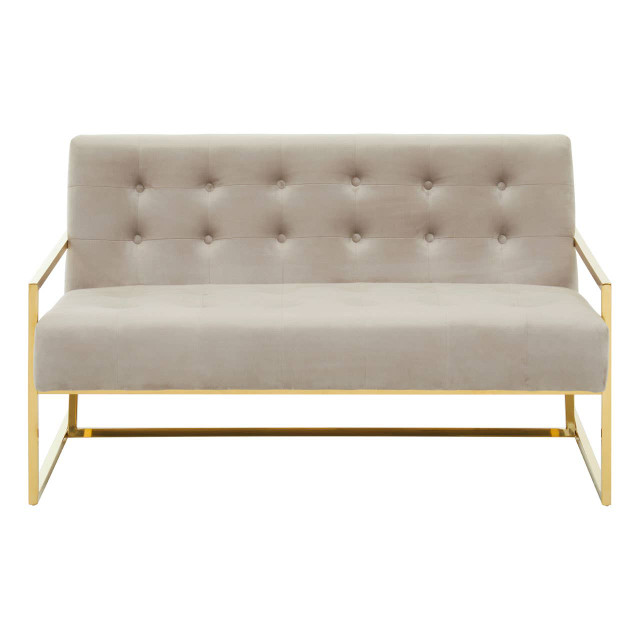 Premier Housewares Azalea Two Seat Mink Velvet Sofa