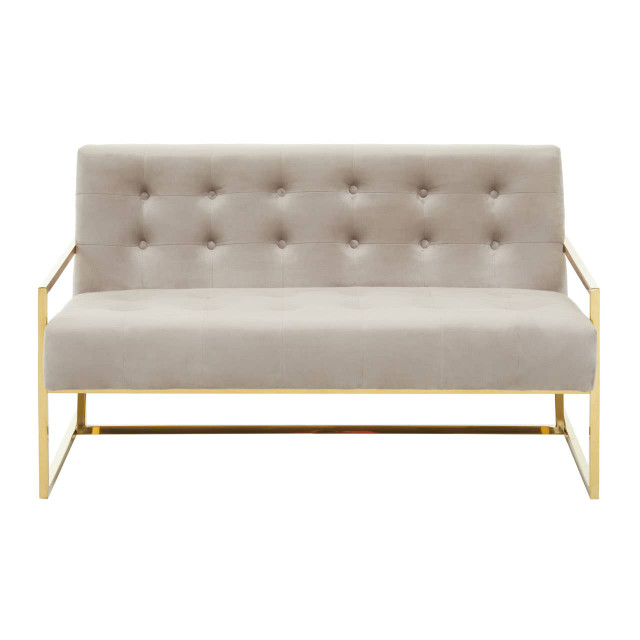 Premier Housewares Azalea Two Seat Mink Velvet Sofa