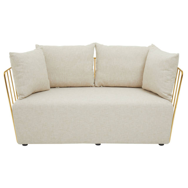 premier housewares Azalea Two Seat Natural Fabric Sofa