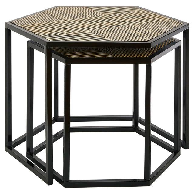 Premier Housewares Babita Set Of 2 Hexagon Side Tables