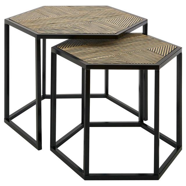 premier housewares Babita Set of 2 Hexagon Side Tables