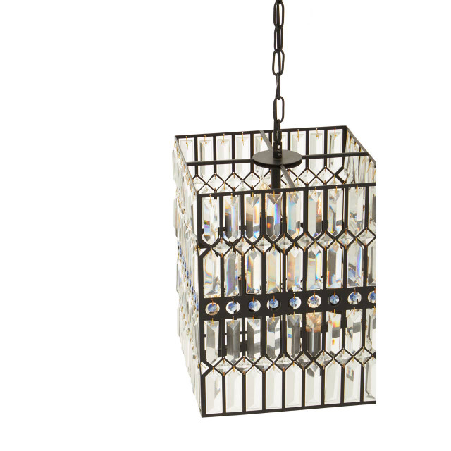 Premier Housewares Babylon Black Crystal 6 Light Pendant Light