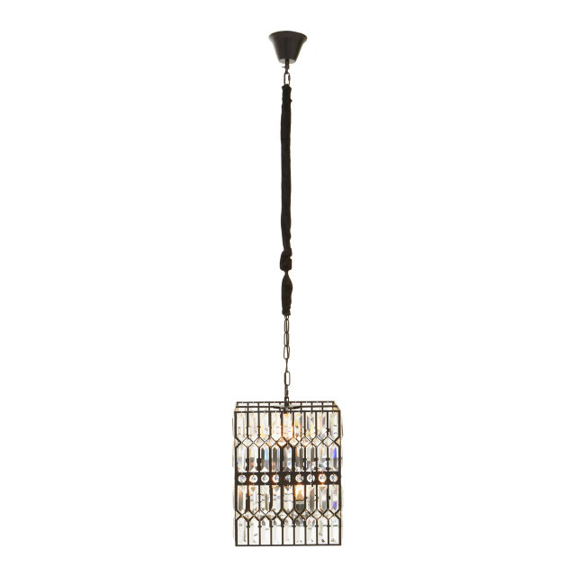 premier housewares Babylon Black Crystal 6 Light Pendant Light