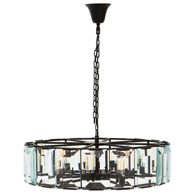 Premier Housewares Babylon Large Black 12 Light Pendant Light
