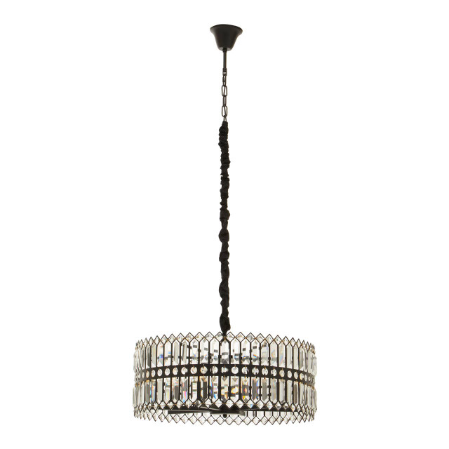 Premier Housewares Babylon Six Bulb Black Crystal Chandelier