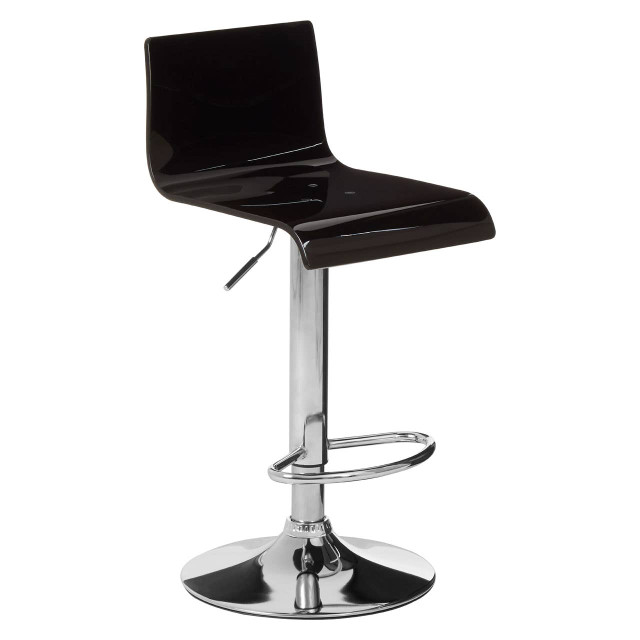Premier Housewares Baina Black Acrylic Bar Stool With Chrome Base