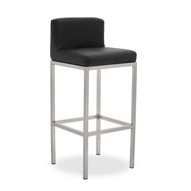 Premier Housewares Baina Black And Chrome Finish Bar Chair