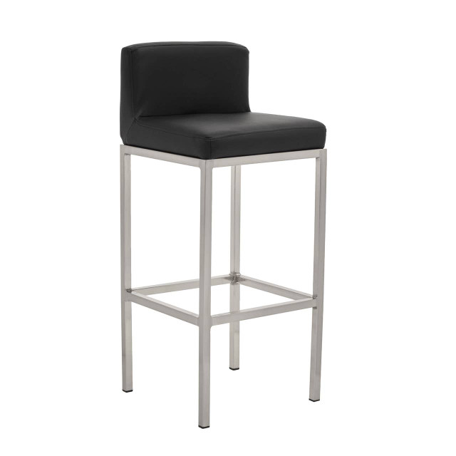 Premier Housewares Baina Black And Chrome Finish Bar Chair