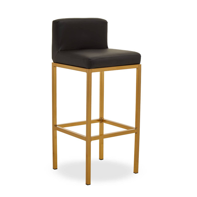 Premier Housewares Baina Black And Gold Finish Bar Chair