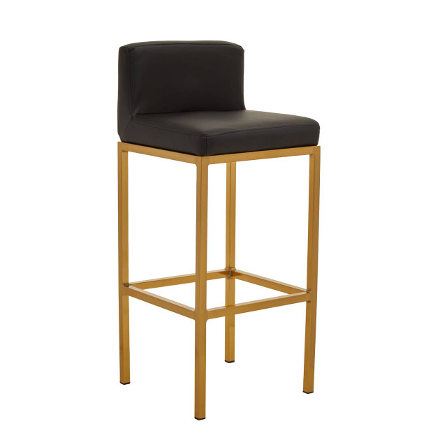Premier Housewares Baina Black And Gold Finish Bar Chair