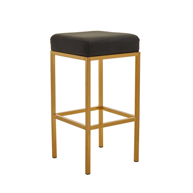Premier Housewares Baina Black And Gold Finish Bar Stool
