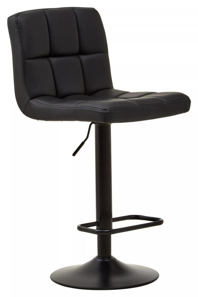 Premier Housewares Baina Black Faux Leather Bar Chair
