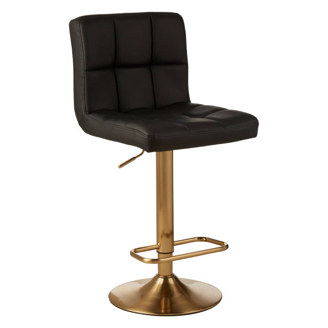 Premier Housewares Baina Black Faux Leather Bar Stool