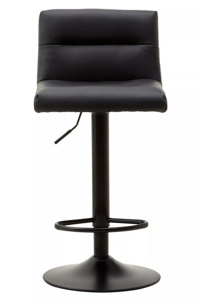 Premier Housewares Baina Black Leather Effect Bar Stool