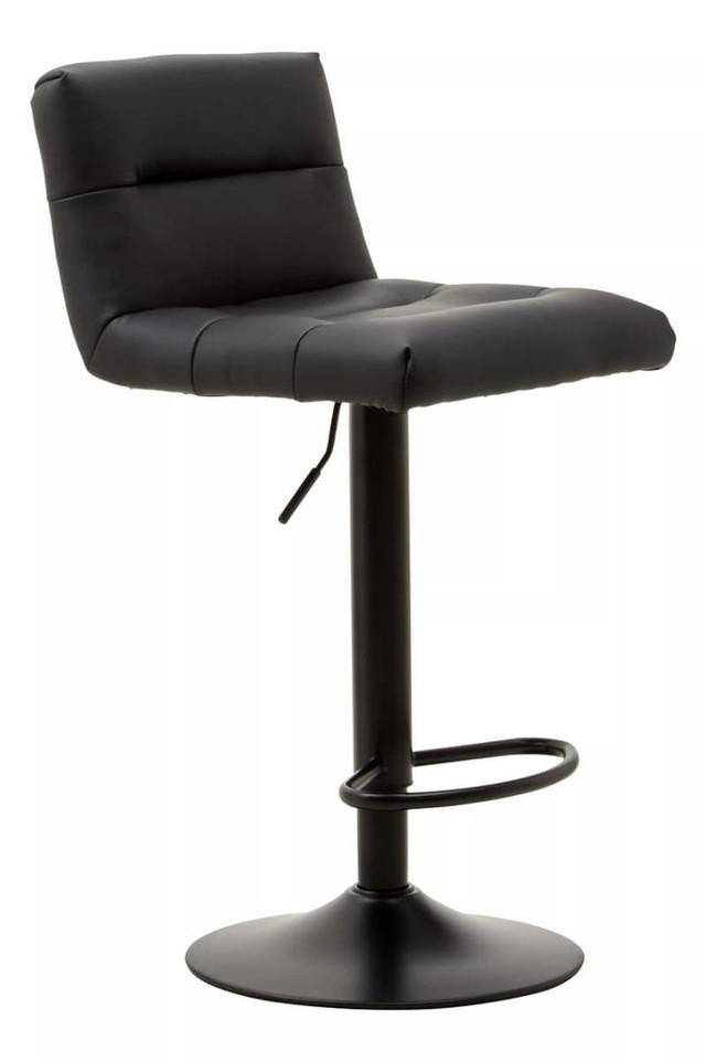 Premier Housewares Baina Black Leather Effect Bar Stool