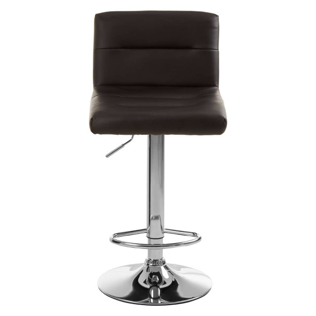 Premier Housewares Baina Black Seat Bar Stool With Chrome Base
