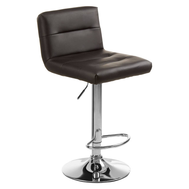 Premier Housewares Baina Black Seat Bar Stool With Chrome Base
