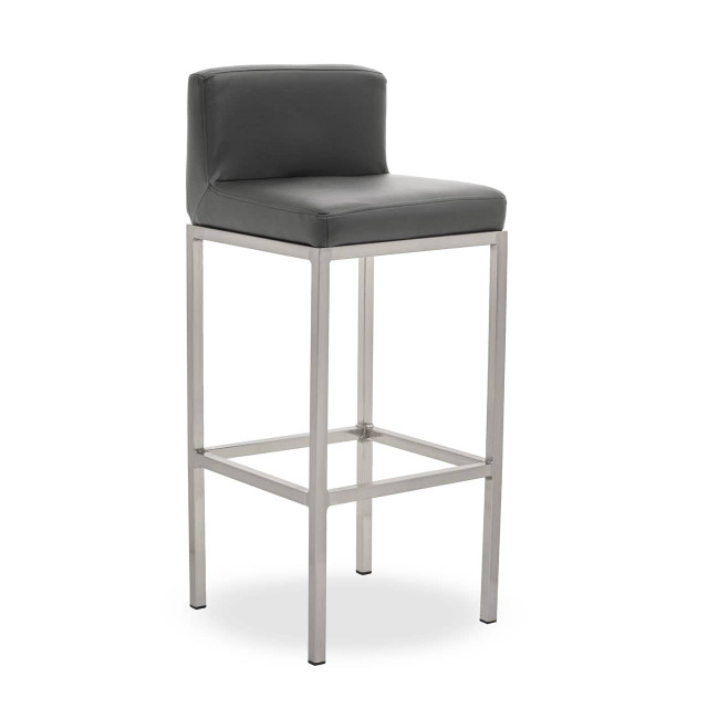 Premier Housewares Baina Dark Grey And Chrome Finish Bar Chair