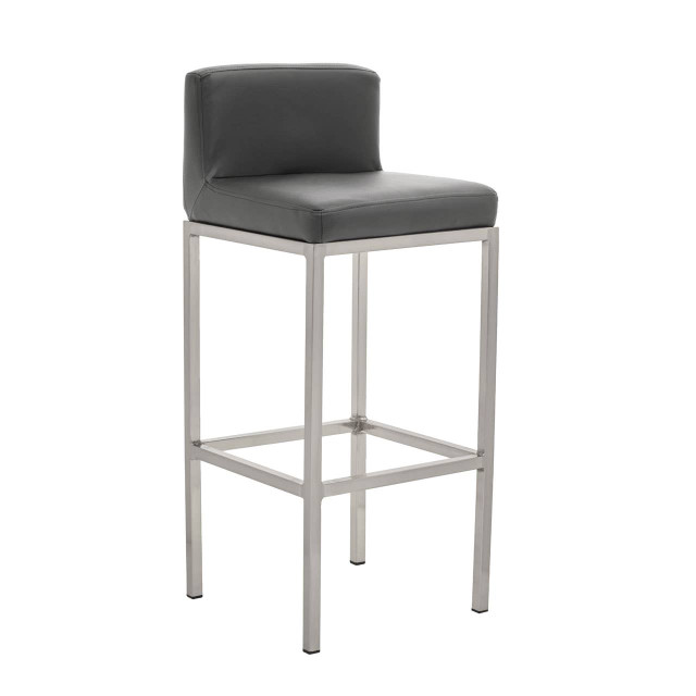 Premier Housewares Baina Dark Grey And Chrome Finish Bar Chair