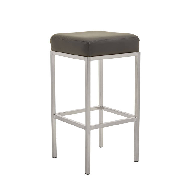 Premier Housewares Baina Dark Grey And Chrome Finish Bar Stool