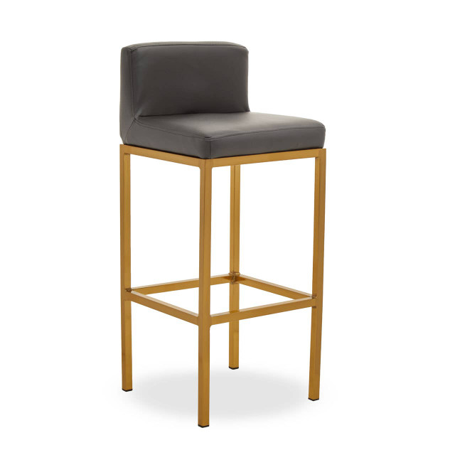 Premier Housewares Baina Dark Grey And Gold Finish Bar Chair