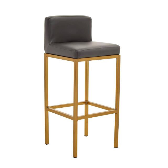 Premier Housewares Baina Dark Grey And Gold Finish Bar Chair
