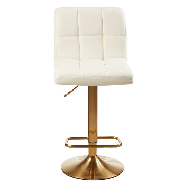 Premier Housewares Baina Gold And White Finish Bar Stool