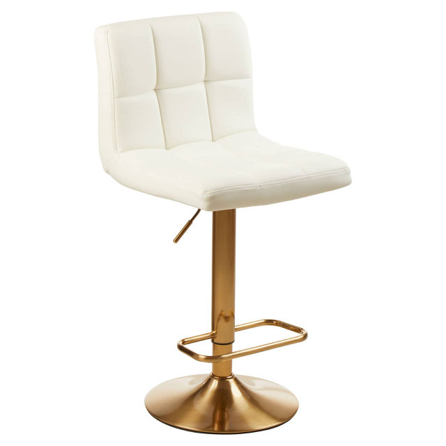Premier Housewares Baina Gold And White Finish Bar Stool