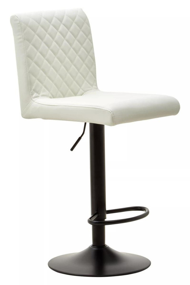 Premier Housewares Baina High Back White Leather Effect Bar Chair