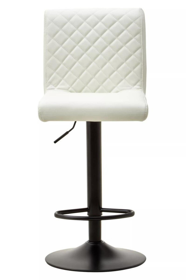 premier housewares Baina High Back White Leather Effect Bar Chair
