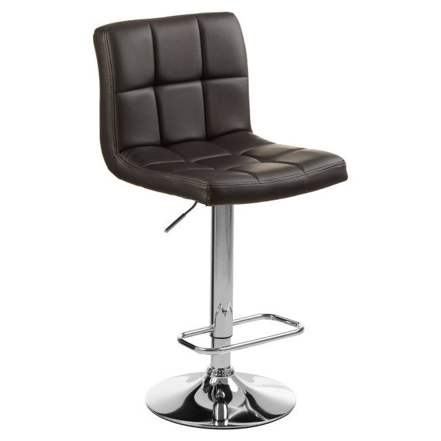 Premier Housewares Baina Quilted Bar Stool With Chrome Base