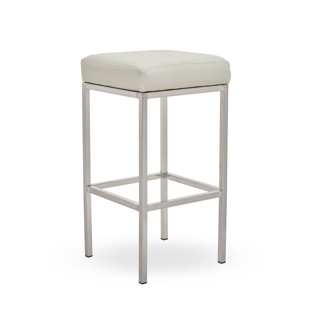 Premier Housewares Baina White And Chrome Finish Bar Stool